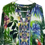 Soft Surroundings Shangri La Tunic Women’s XL Tropical Embroidered Beaded Shirt Photo 1