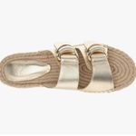 Joie  Cagney Leather Espadrille Gold Slide Sandals New! Photo 2