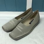 Stuart Weitzman ‎ tan-gold Cantina greige sheen slight wedge Women's size 7.5 Photo 2