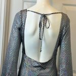 Thirty Thirty Romantic Sequined Stretchable Long Sleeve Dress Sz M Silver Size M Photo 5