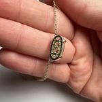 Kendra Scott  Dichronic Glass Pink Gold Tone Necklace Adjustable Length Photo 7