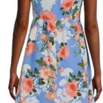 Vince Camuto Floral Print Fit & Flare Dress Blue Size 6 NWT Photo 1
