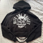 The Drive Clothing Bite The Bullet Cropped Hoodie Black Photo 0