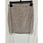 Old Navy  Sequin Mini Skirt Champagne Silver Shine Party Holiday NYE Glitz Bling Photo 2