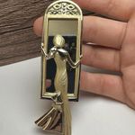 AJC Lady Standing At Mirror In Evening Dress Brooch Pin Gold Tone Signed Photo 1