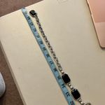 Silver Chain Link Chunky Embellished Black, Yellow Stone Wrap Belt Size Large Black Photo 7