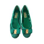 Salvatore Ferragamo  Varina Lace Bow Green Ballet Flats Size 6.5 Photo 12