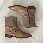 Coach Liliana Studded Beige Leather Suede Zip Up Ankle Boots Size 6 Photo 6