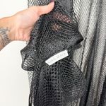 Casa Maca Black Shimmer Open Knit Mesh Fringe‎ Kimono Swim Cover One Size Size undefined Photo 9