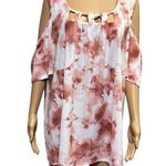 Naïf Keyhole Cold Shoulder Short Sleeve Tie Dye Soft Stretch Pink Top Womens 3X Photo 0