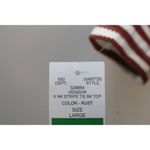 Long Sleeve Striped Cropped Top Drawstring Tie Size L NWT Brown Size L Photo 2