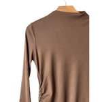 Cider  Body Con Dress Womens Size M Brown Ribbed Round Neck Long Sleeve Midi NEW Photo 1