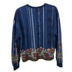 Adidas x Farm Rio Cirandeira Sweatshirt Cropped Blue Floral Crewneck Pullover XS Photo 3