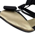 Kate Spade Satin T-Strap Gold and Black Bow Strappy Sandal Size US 8 B Stiletto Photo 11