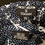 Tolani 💕NICKY HILTON x 💕 Silk Montauk Midi Dress ~ Navy Blue Anchor Print XS Photo 14