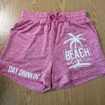 New Women’s Beach 🏖️ Please Day Drinkin’ Shorts Pink White Blend Marble Medium Photo 0