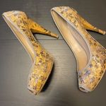 Rachel Roy Gray and Yellow Peep Toe Heels Photo 1