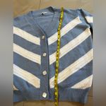 FRNCH Blue & White Open Front Lahlia Cardigan Size M Knitting long sleeves Photo 4