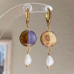 Handmade unique retro vintage fairy boho style dangle earrings w/ quality Czech glass beads💜 Photo 5