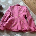 Moschino NWOT  pink floral embroidered slim fit blazer Photo 8