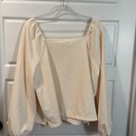 Madewell  Crepe Square-Neck Puff-Sleeve Top Antique Cream 2X NWT Photo 8