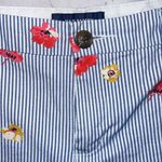 Old Navy Short Womens 12 Striped Floral Red Yellow Summer Casual Cotton flat Photo 2