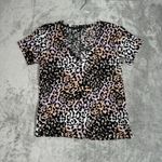 Veronica Beard Shirt Womens XS Pink Black Leopard Cheetah T Shirt Tee Casual Photo 1