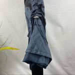 Soma Blue Button Up Casual 3/4 Sleeve Sporty Satin Shiny Cargo Jacket M New Photo 4