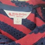 Brooks Brothers  Open Eyelet Lace Stripped Top Red Long Sleeve Size S Photo 4