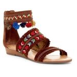 Carlos Santana 8.5 NIB Tangier Pom Pom Wedge Sandal Vacation Mexico Tropical Photo 3
