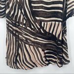Nic+Zoe Tunic Dress Animal Print Abstract Long Sleeve Black Cream Size Small Photo 5