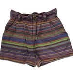 Vintage Capezio Size 25 Stripe High Rise Shorts Boho Festival Hippie Photo 0
