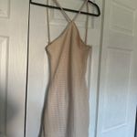 SheIn Beige Waffle-Knit Open Back Dress Photo 2