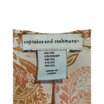 Cupcakes and Cashmere Blouse Women's XS V Neck Sleeveless Orange Floral Top NEW Photo 4