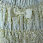 Rare Vintage Yellow Lace Off The Shoulder Coquette Baby Doll Bow Body Line Top Size L Photo 11