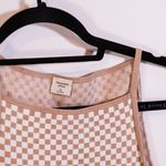 Abercrombie & Fitch Beige Ivory Racer Gingham Check Square Neck Sweater Dress XS Photo 1