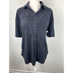 Barefoot Dreams Beach Cozy Terry Button Down Shirt in Black. Size S. NWOT Photo 1