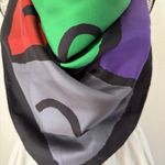 Paloma Picasso Multicolor Graphic Scarf made in Italy Vintage 35”X 35” Red Photo 5