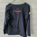Harley Davidson Womens Black Heart Wings Cotton V Neck Long Sleeve T Shirt Sz 1X Photo 2