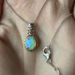 Natural Ethiopian Opal Rubellite Necklace Silver Photo 7