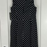 Jones Wear New Dress Size 10 Black and White Polka Dot Sleeveless Sheath Dress Photo 3