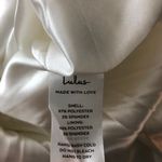 Lulus Promise My Passion White Satin Jacquard Maxi Dress V Neck Floral M Size M Photo 6