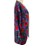 Vintage Delicates Kimono Robe Rich Colorful Floral Medium Purple Photo 5