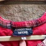 Johnny Was  Nadia Peasant Tank Dress Plaid Red Embroidered Boho Sleeveless Large Photo 5