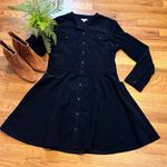 Gap Womens 12 Dark Midnight Blue long Sleeve Fit and Flare Corduroy Dress Pocket Photo 0