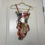 Zimmermann NWT  Tropicana One-Piece‎ Belted Swimsuit in Cream Floral Size AU 0 Photo 2