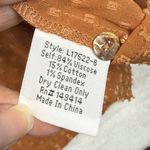 Johnny Was Archer Flare Blouse Swiss Dot Button Up Short Sleeve Top Brown Size M Photo 5