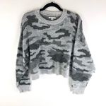 American Eagle  Womens Camo Sweater Oversized Pullover Acrylic Round Neck Gray S Photo 0