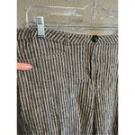Sundance  Andover Pants Linen Cotton Blend Gray White Striped Wide Leg Sz 10 Photo 1