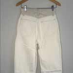 Abercrombie & Fitch 90s Straight Ultra High Rise Jeans Cream Faux Leather Y2K Photo 5